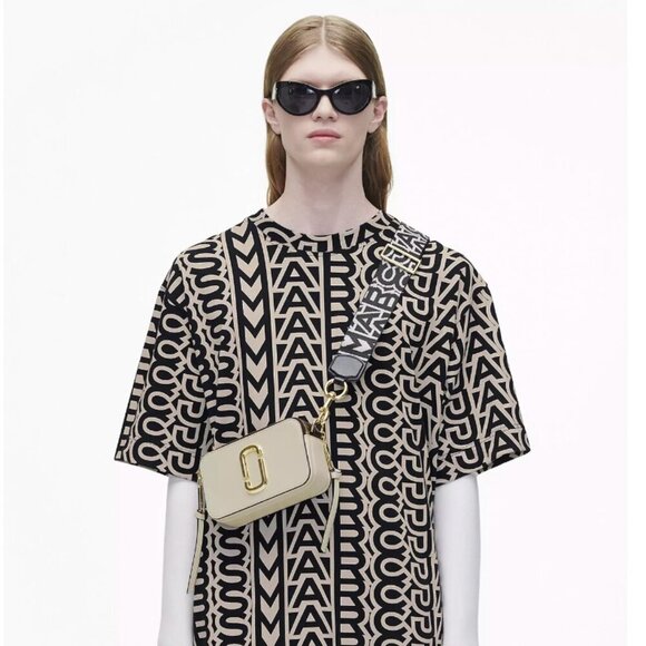 NWT! NEW! Marc Jacobs The Bi-Color Snapshot Cream and Black Crossbody Bag - Picture 15 of 16
